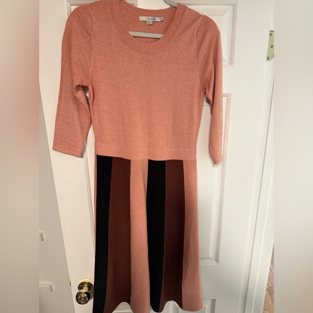 Boden Pink and Chocolate Rosemary Dress